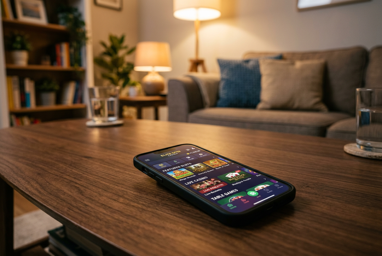 Modern smartphone displaying a variety of legal online casino games.